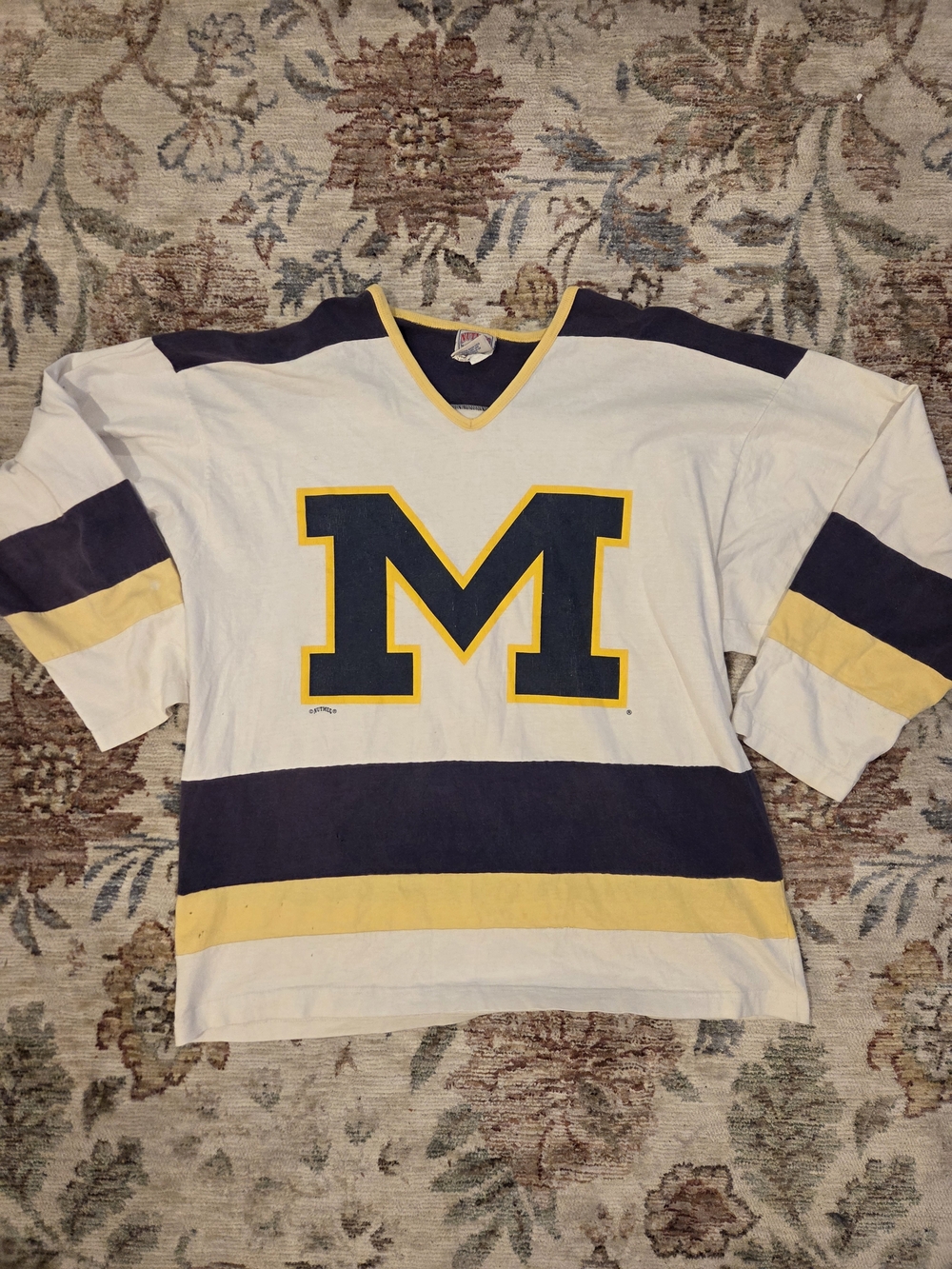 Vintage Nutmeg Mills CCM Michigan Longsleeve Hockey Jersey
